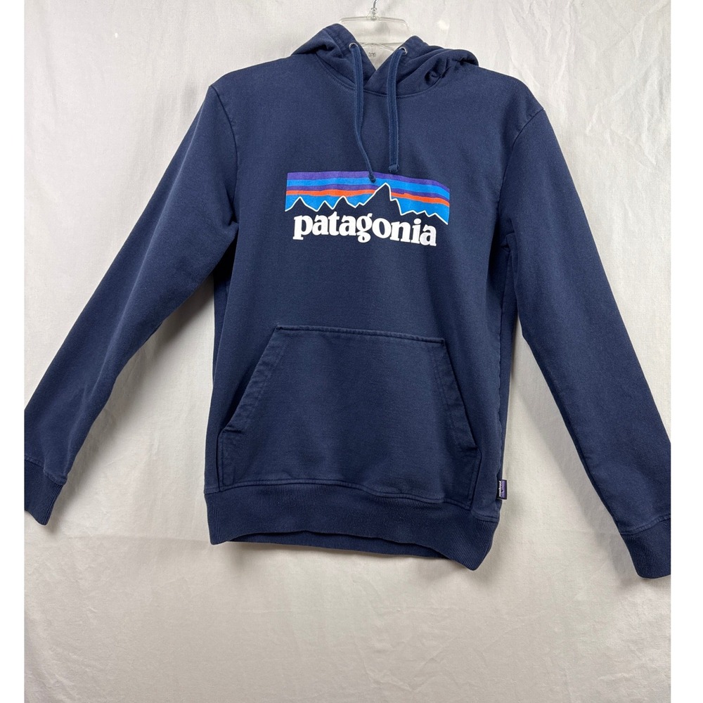 Patagonia Uprisal Hoodie Women XS Navy Blue Logo Pullover Sweatshirt